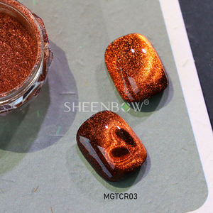 Bedak poles Gel longgar warna merah Super terang, TERBARU untuk seni kuku bubuk mata kucing - Product Image 4