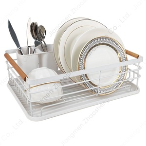 Dish <b>Rack</b> With Tray Quick Dry Countertop Kitchen Storage For <b>Plates</b> Bowls Utensils Square Design - Product Image 1
