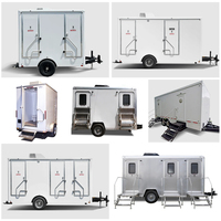 Toilettes mobiles de luxe modernes en acier, remorque de toilettes portables d'extérieur avec un design durable à vendre