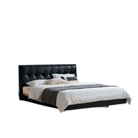 Lit en cuir avec cadre en bois massif, style minimaliste et luxueux, lit double de 18 m, chambre principale, lit haut de gamme de style italien
