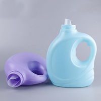 Conteneur d'emballage vide de bouteille de détergent à lessive liquide en plastique HDPE 2L 3L du fabricant chinois avec bouchon de couronne