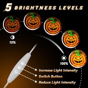 Halloween neon pumpkin <b>LED</b> wall decoration indoor <b>USB</b> powered home children bedroom party club atmosphere <b>light</b> indicator <b>light</b> - Product Image 3