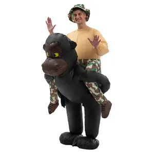 HUAYU Hot Selling Inflatable Gorilla Costume Riding On Animal Blow Up Costume For Adult