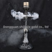 Chicha arabe monotube givrée, design créatif, avec accessoires métalliques de luxe et verre mosaïque, en stock transfrontalier, coffret cadeau complet