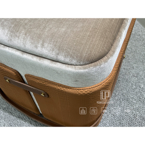 New Style Modern Brown Velvet Bar <b>Stool</b> Square Chair Hotel Apartment <b>Office</b> Building Living Room Seat <b>Stool</b> Modern Bar <b>Stool</b> - Product Image 4