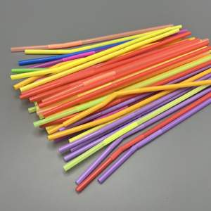 Ống hút nhựa dùng một lần đầy màu sắc đường kính 6mm uốn cong thiết kế thẳng cho các bữa tiệc nghệ thuật sử dụng nhà hàng-Chất liệu PP bền - Product Image 3