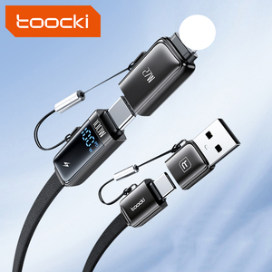 Toocki 100W PD <span class=keywords><strong>Cable</strong></span> de datos de carga rápida con pantalla digital Combo 4 en 1 1,2 M para MacBook <span class=keywords><strong>iPad</strong></span> iPhone Sincronización de alta velocidad - Product Image 1