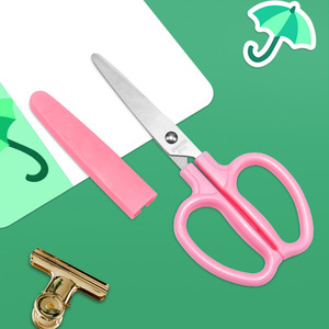 Pink Stainless Steel Scissors Straight Head Home Office Use Durable Stationery Cutting Tool - Product Image 3