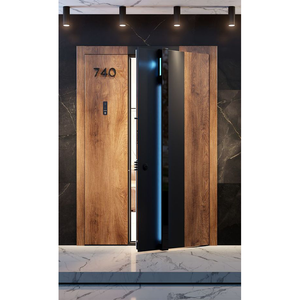 Portes <span class=keywords><strong>d</strong></span>'entrée en aluminium au design moderne personnalisé, portes latérales sécurisées, porte <span class=keywords><strong>d</strong></span>'entrée en métal, porte blindée pour villa et <span class=keywords><strong>appartement</strong></span> - Product Image 5