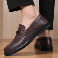 Mocassins pour hommes de haute qualité, chaussures décontractées au style luxueux, logo personnalisé, cuir véritable, chaussures de marche confortables pour le bureau