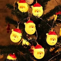 Arbre de Noël Suspendu LED Lumières Chapeau Rouge Père Noël Twinkle Guirlande Lumineuse Fée Hiver Cordes Lumineuses Décoratives