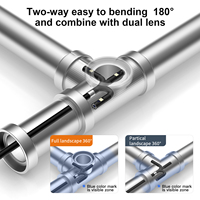 Endoscope d'inspection industrielle S10 avec caméra double objectif 8,5 mm, câble de 1,5 m, articulation bidirectionnelle à 360 degrés, HD