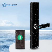 Cerradura Inteligente Electrónica con Manija de Palanca para Oficina y Hotel, Huella Dactilar, Contraseña, Teclado, Control Remoto WiFi con App Tuya, Sin Llave