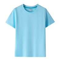 Hoogwaardige 100% katoenen T-shirts jongens meisjes custom logo korte mouw effen kleuren garenverfd 120 gram loose fit kinderen