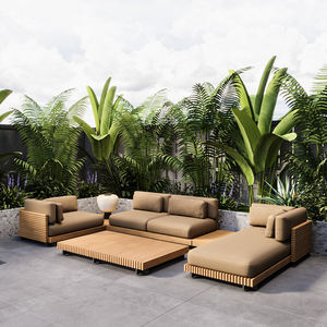 Canapé en bois de patio extérieur en <span class=keywords><strong>teck</strong></span> pour hôtels parcs cours appartements fermes centres commerciaux maison bars - Product Image 1