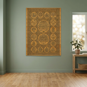 Tapisserie murale rectangulaire en coton Orissa imprimée style traditionnel décorative à suspendre toutes saisons pour salon intérieur - Product Image 6
