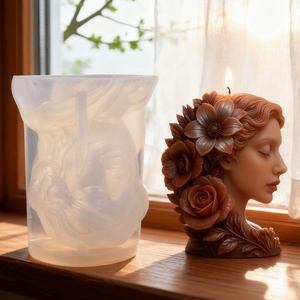 Molde de Silicona para Velas Aromáticas de Meditación para Niñas TangChu, Adornos Creativos DIY, 3D Estereoscópicos, Modernos y Sencillos para Uso Familiar - Product Image 4