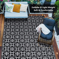 Tapis en plastique polypropylène tressé réversible écologique Patio Camping Plage Voyage Léger Caravane Tapis d'extérieur