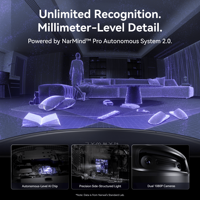 NARWAL Flow 2 Robot Aspirateur Laveur IA Combo 31 000 Pa FlowWash Auto-Nettoyant Reconnaissance d'Objets 212 ℉   Lavage et séchage à l'eau chaude