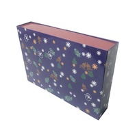 Boîte d'emballage vide et brillante pour biscuits de Noël avec calendrier de l'avent en chocolat 24 noix personnalisée gaufrage écologique en matériaux recyclés