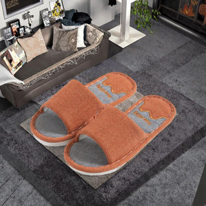 Chaussons Confortables en Lin pour Femme et Homme, Automne/Hiver et Quatre Saisons, à Bout Ouvert, Antidérapants en PVC, Respirants, Brodés, Chauds pour la Maison - Product Image 3