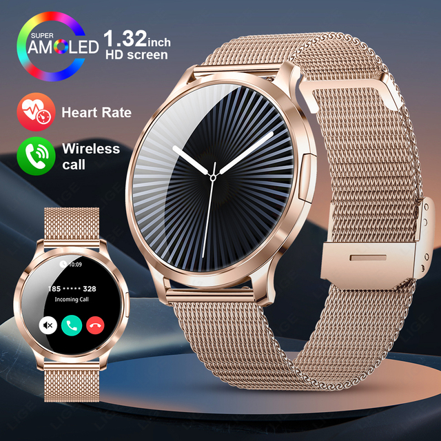 LIGE BWV93 Full Touch Screen Smartwatch Dial Call Music Control Heart Rate Monitor IOS Compatible Wearable Devices for Women
