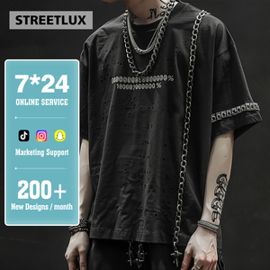 StreetLux prenda de peso pesado vintage lavado ácido camiseta sin mangas de gran tamaño personalizado de lujo de manga desmontable camiseta para hombres - Product Image 1
