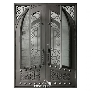 Portes doubles en fer de l'entrée principale robustes Portes de sécurité en fer forgé personnalisées pour le projet de Dubaï - Product Image 2