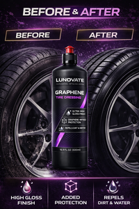 น้ำยาเคลือบเงายางรถยนต์ LUNOVATE กราฟีน (500 มล.) ฟื้นฟูยางที่ซีดจาง ให้ความเงางามเป็นพิเศษ ปกป้องทนทาน ป้องกันสิ่งสกปรก กันน้ำ กันรังสียูวี สำหรับรถยนต์ - Product Image 4