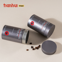 Boîte à café en métal de qualité alimentaire personnalisée Tianhui, hermétique, pour l'emballage du thé et des grains de café, avec couvercle à vis et valve de dégazage