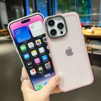La coque transparente bleue pour la série redmi pour iphone série 16 15 14 13 12 11