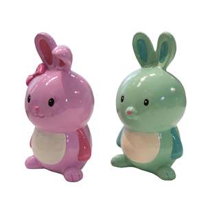 Vendita calda per bambini portamonete in ceramica classica Custom Made a forma di coniglio rifinitura ceramica salvadanaio per la decorazione domestica - Product Image 2