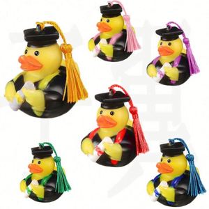Wholesale Funny Yellow Graduation Rubber Duck Unisex Bulk for Kids' Shower and Swimming Sound Floating <b>Bath</b> Toys - Product Image 1