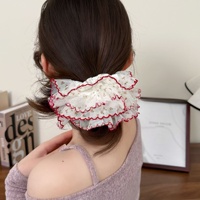 Vente chaude ligne ondulée dentelle garniture chouchous plusieurs couches impression fleur queue de cheval cheveux accessoires pour les femmes en gros