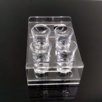 Présentoir à bouteilles de vin, support en acrylique, Transparent, à 6 fentes rondes, pour Whisky ou Champagne,