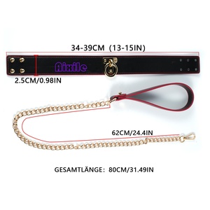Collar de Cuero con Cadenas y Correa, Restricciones BDSM Ajustables, Set <span class=keywords><strong>Sexual</strong></span> para Coqueteo, Juguetes Sexuales para Parejas, Bondage Erótico - Product Image 6