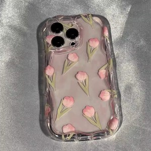 เคสโทรศัพท์ลายดอกทิวลิปสุดหรูสำหรับไอโฟน 14 พลัส 14 โปร 13 เนื้อครีมสวยงามหรูหราป้องกันได้อย่างดี - Product Image 3
