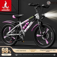 Sepeda Gunung Anak untuk Anak Laki-laki dan Perempuan Usia 6-12 Tahun Sepeda Pedal dengan Rem Cakram Ganda Roda 20-Inci Gigi Variabel