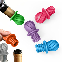 Accessoires de cuisine étanches : Bouchons de bouteille de vin et bouchons de flacon réutilisables en silicone