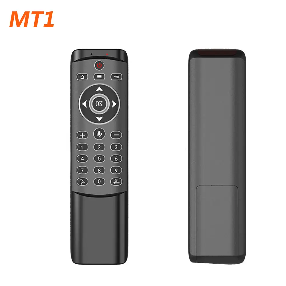 MT1 Backlit Gyro Wireless Remote Control 2.4G IR Learning Smart Voice Control Fly Air Mouse for X96 H96 MAX TV Box