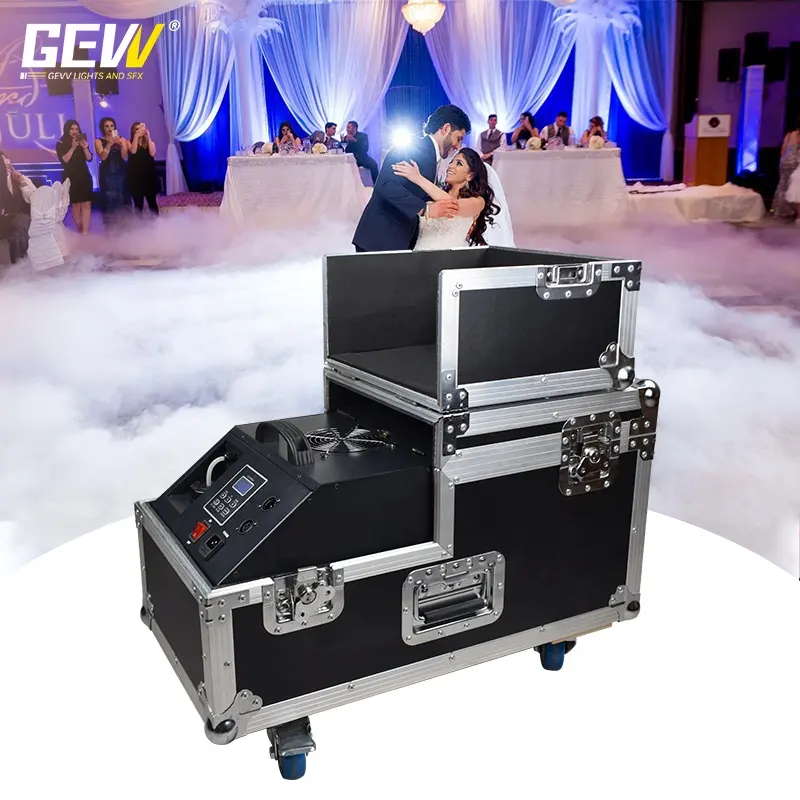 GEVV 3000w DMX Doppel-Ausgang Boden-Rauch-Wasserbasis niedrig liegende Nebelmaschine für Hochzeitsbühne Disco-DJ-Partyshow
