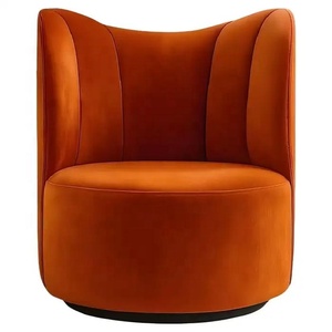 Sillón Giratorio <span class=keywords><strong>Regency</strong></span> a Precio de Fábrica, Diseño Moderno de Mediados de Siglo, Tapizado en Terciopelo de Colores, para Sala de Estar u Hotel, Garantía de 10 Años - Product Image 2