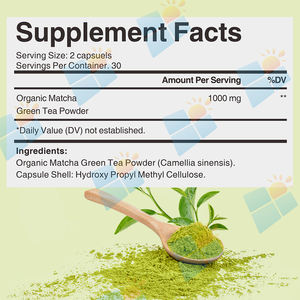 Cápsulas de Té Verde <span class=keywords><strong>Matcha</strong></span> Orgánico de Marca Privada SUNI OEM/ODM para Pérdida de Peso y Apoyo Inmunológico, Suplemento Natural Puro a Granel - Product Image 2