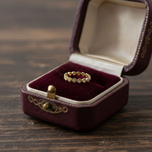 Bague empilable simple en forme de cœur classique antique personnalisée la plus populaire, en or massif 18 carats avec diamant naturel véritable, cadeau pour femme - Product Image 3