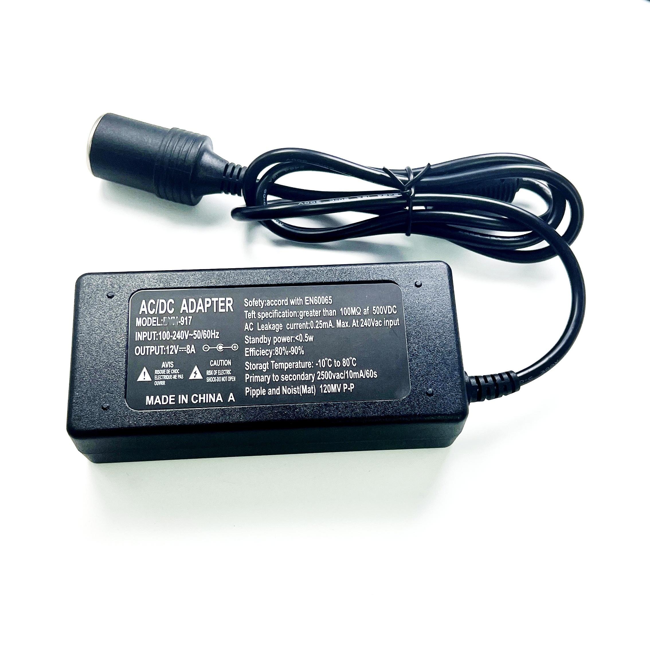 220V to 12V8A 96W DC Car Cigarette Lighter Socket Desktop