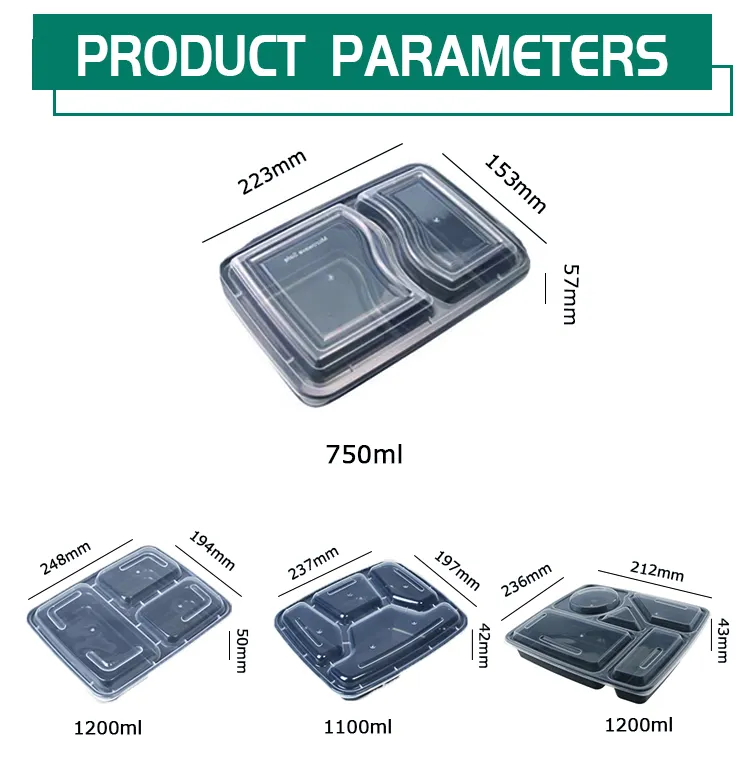 Factory Sale Microsafe Food Storage Plastic Box with Lid Fast Food Takeout Disposable Lunch Containers Food Storage Containers