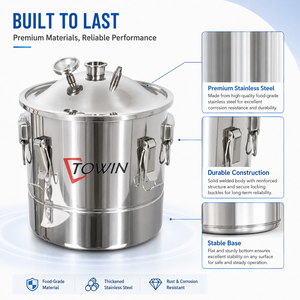 Towin 20L/30L/50L Mini Fermenteur Compact pour la Fermentation de l'<span class=keywords><strong>Alcool</strong></span>, Réservoir de Stockage d'Eau en Acier Inoxydable pour Hôtels - Product Image 2