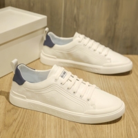 Chaussures décontractées blanches neutres de luxe pour homme, chaussures de sport en cuir gaufré de haute qualité, chaussures de course respirantes à lacets