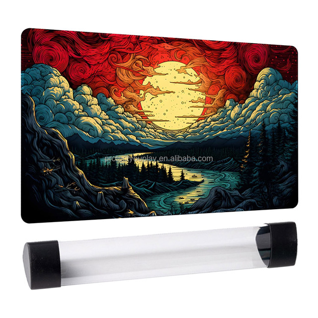 Playmat with Prism Playmet Tube Game Mat 24 X 14 Inches TCG and Board Game Mat for Cards Mousepad Desk Mats