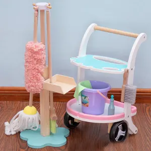 pretend kids play cleaning set cleaning tool cleaning trolley /broom/ dustpan/ mop/ toy